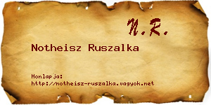 Notheisz Ruszalka névjegykártya